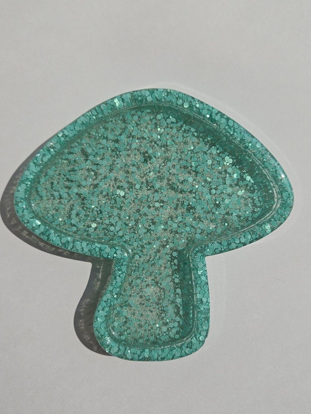 Handmade Cottagecore Mushroom Resin Tray Glitter Fairycore Home Decor Whimsical
